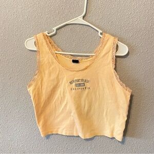 Yellow Sleeveless Crop Tank Top